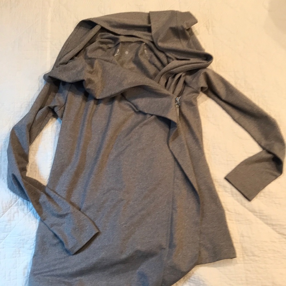 Aspire gray side zip cowl neck fitness jacket